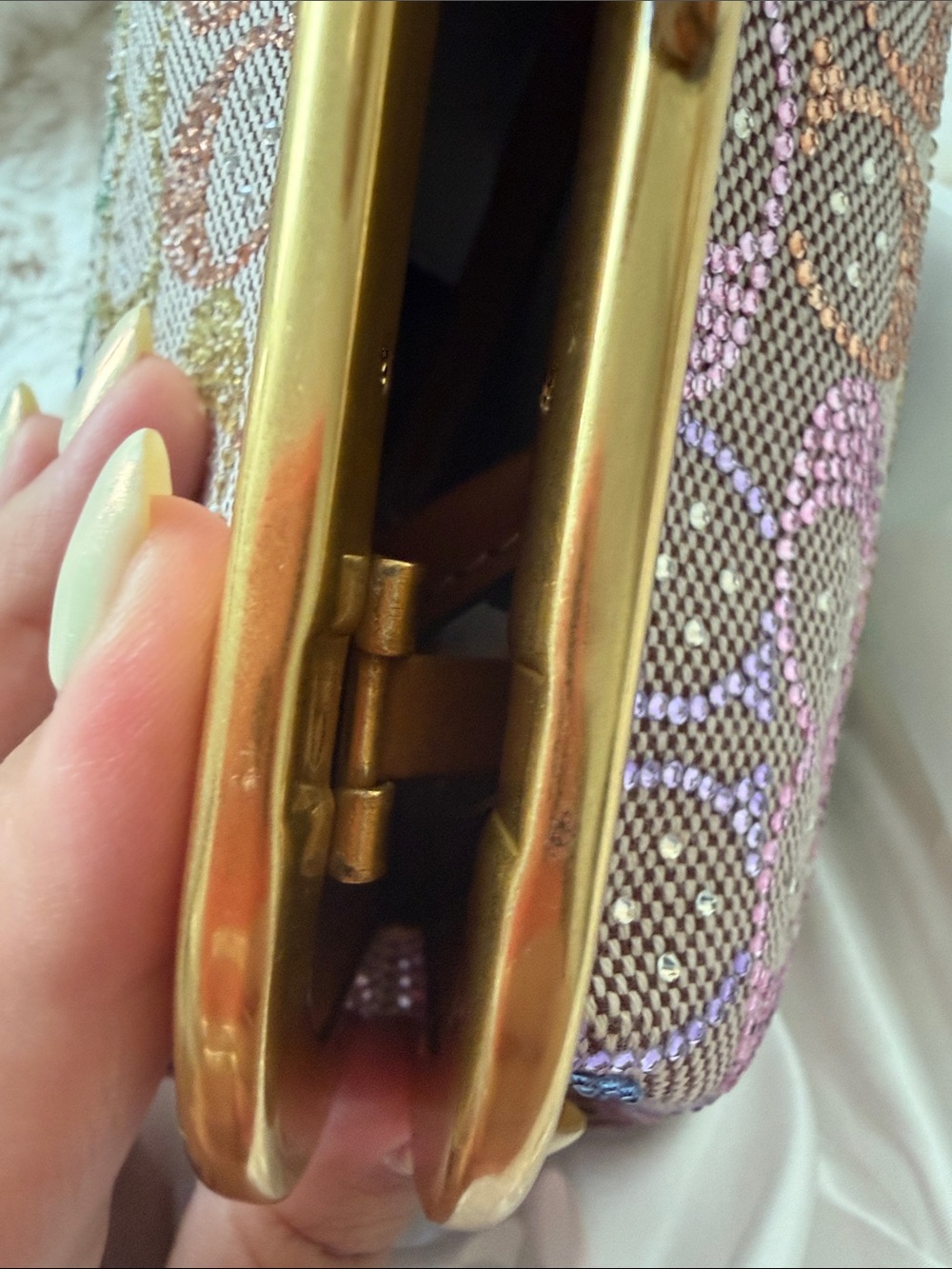 Coach Kisslock Frame Bag 16 In Crystal Signature Jacquard - Picture 5 of 14